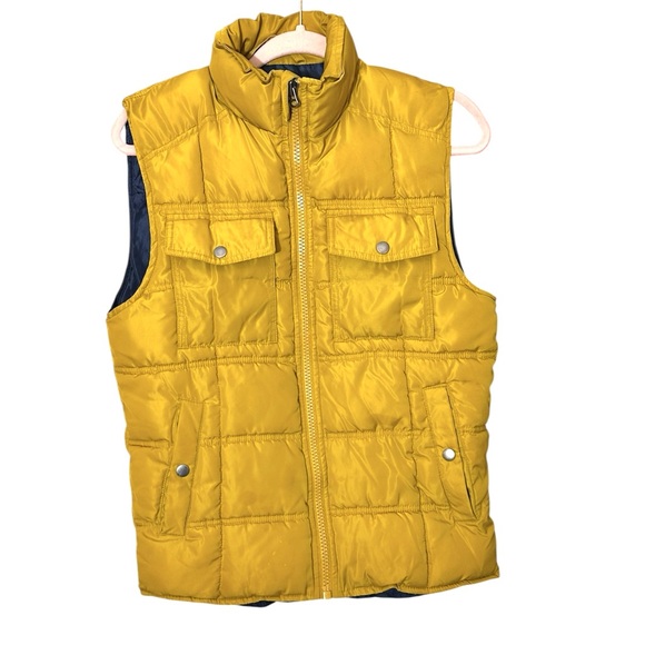 Goodfellow & Co. Mens Mustard Yellow Puffer Vest Size S Ski Cabin Lumberjack Mod - Picture 1 of 6